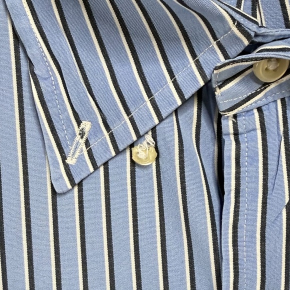 Ralph Lauren Business Mens Classic Fit Blue White Pinstripe Button Up 18 36/37 - Picture 3 of 9